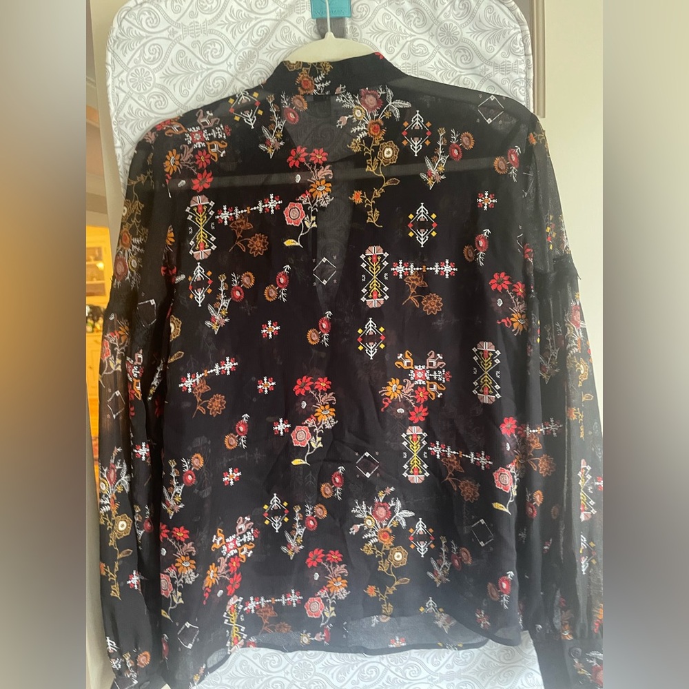 Derek Lam IO Crosby Floral Patterned Sheer Blouse
